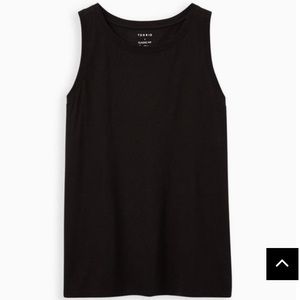 Torrid Black Triblend Wide Neck Rib Trim Tank